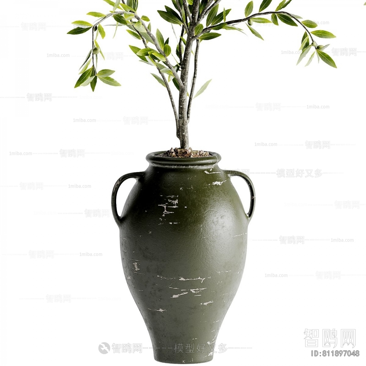 Modern Ground Green Plant Potted Plants