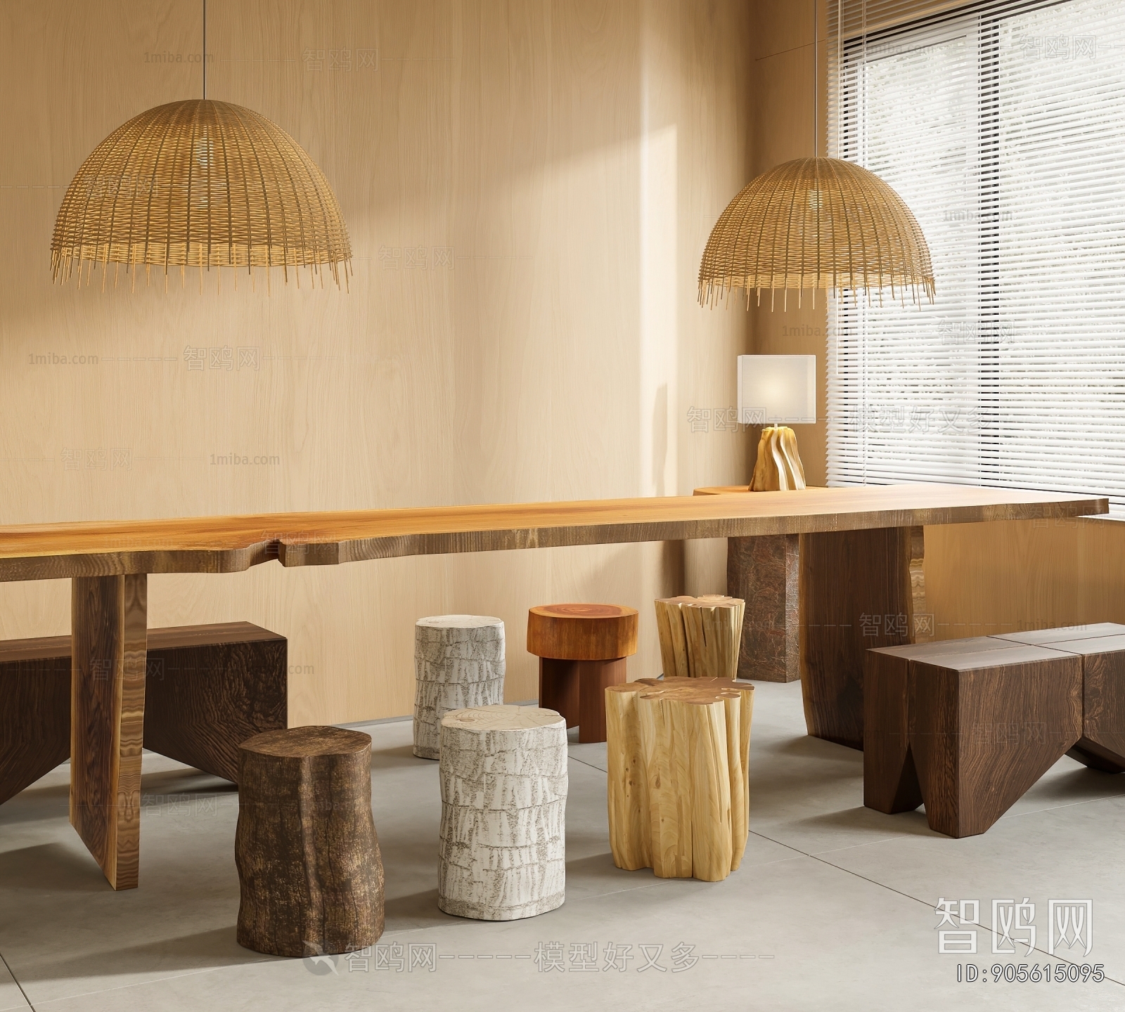 Wabi-sabi Style Dining Table And Chairs