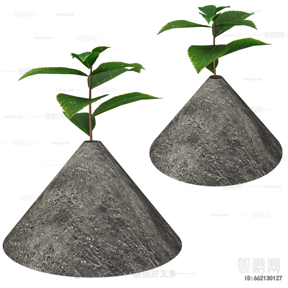 Modern Potted Green Plant