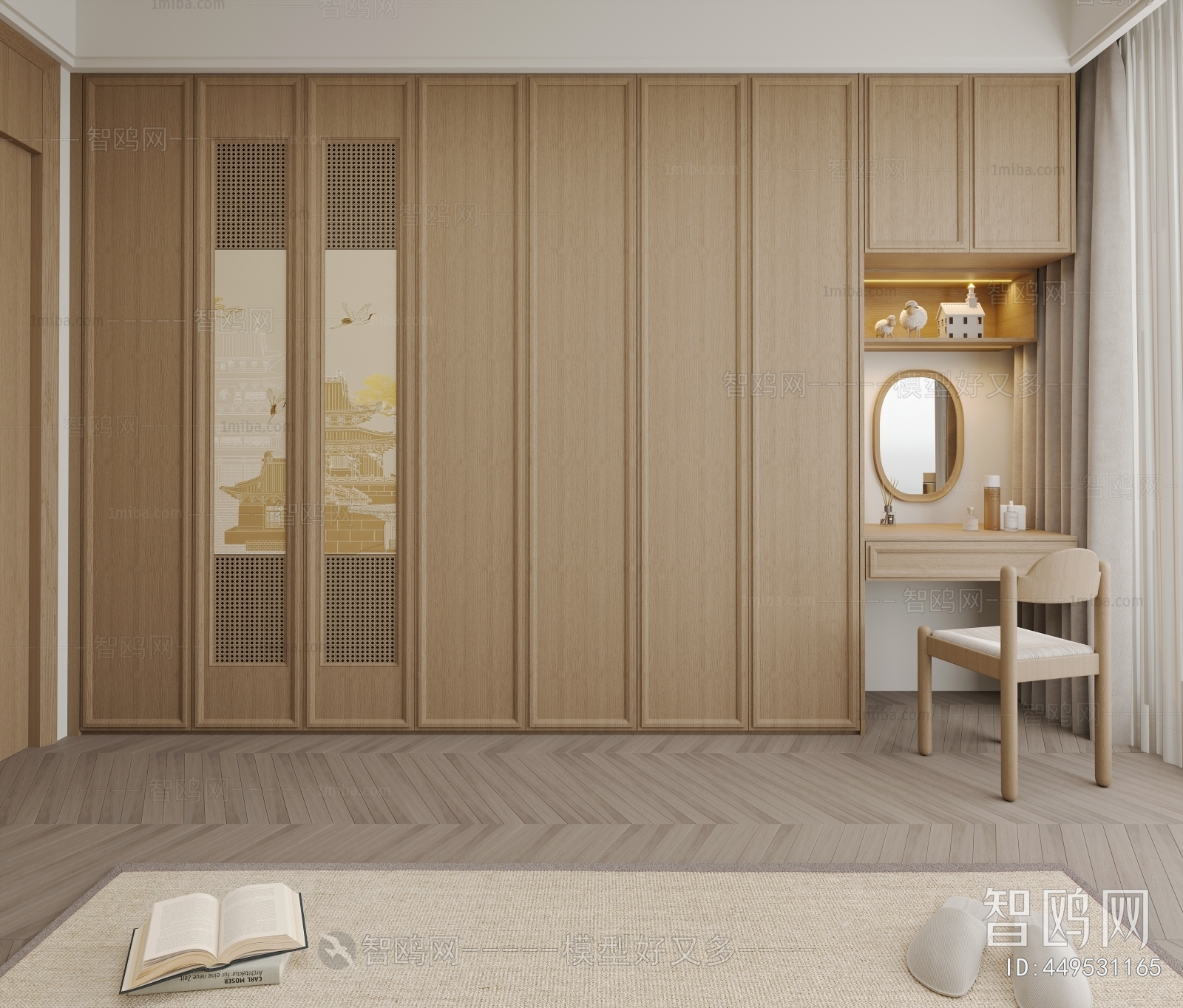 New Chinese Style Clothes Storage Area