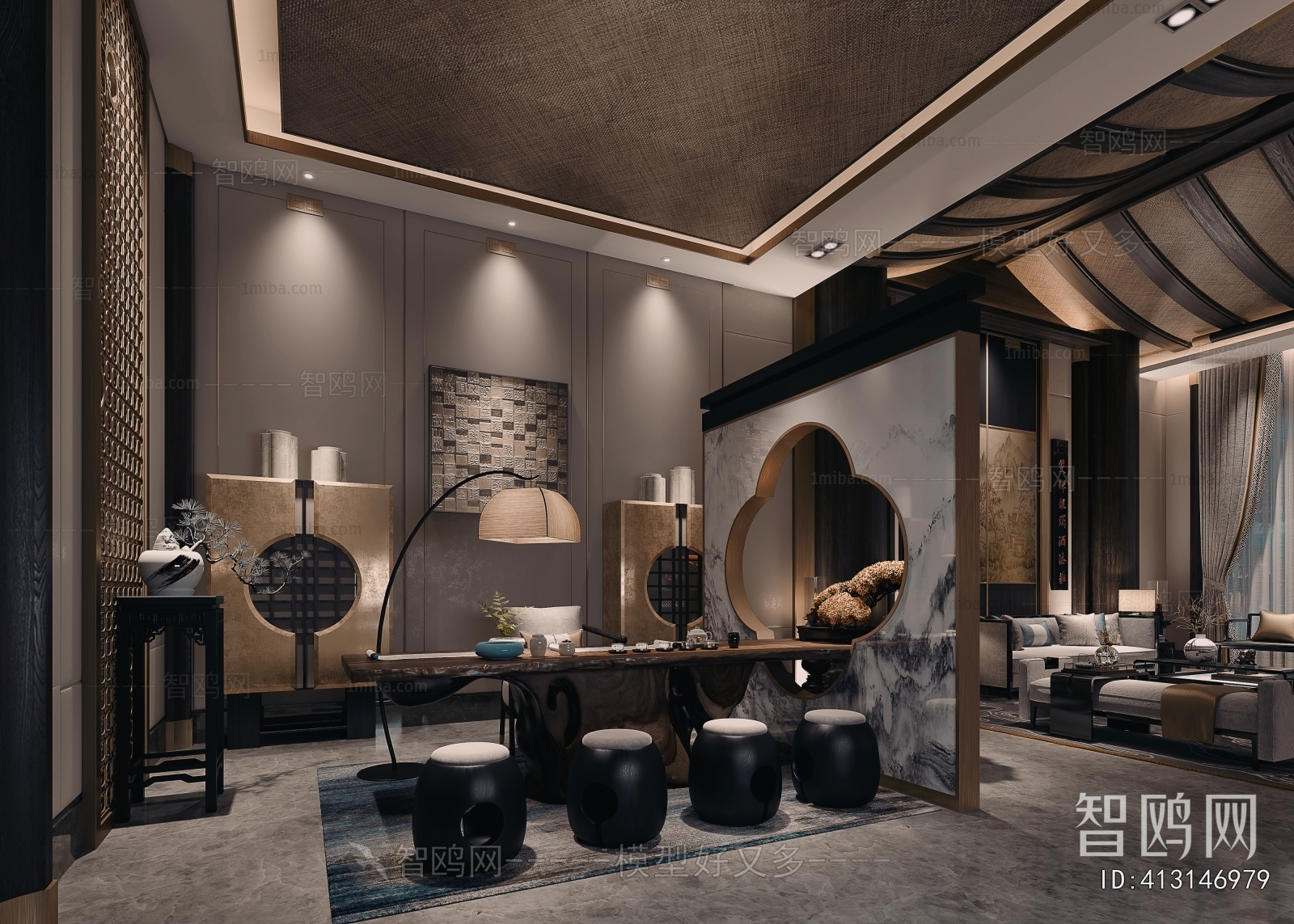 New Chinese Style A Living Room