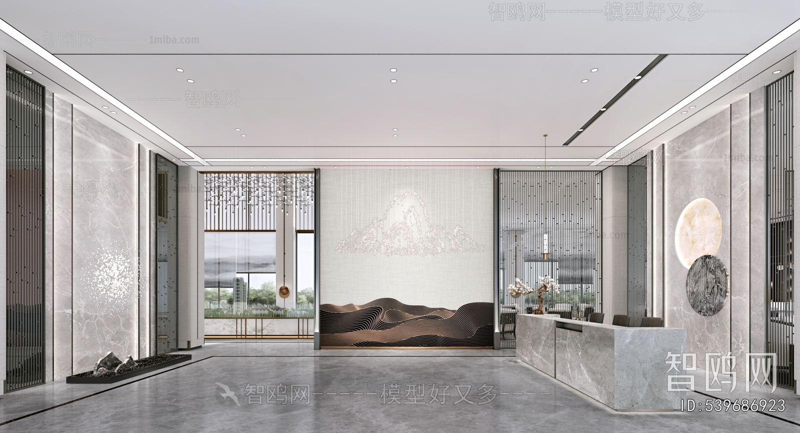 New Chinese Style Office Reception Desk