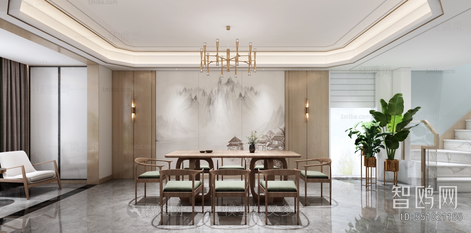 New Chinese Style Dining Room