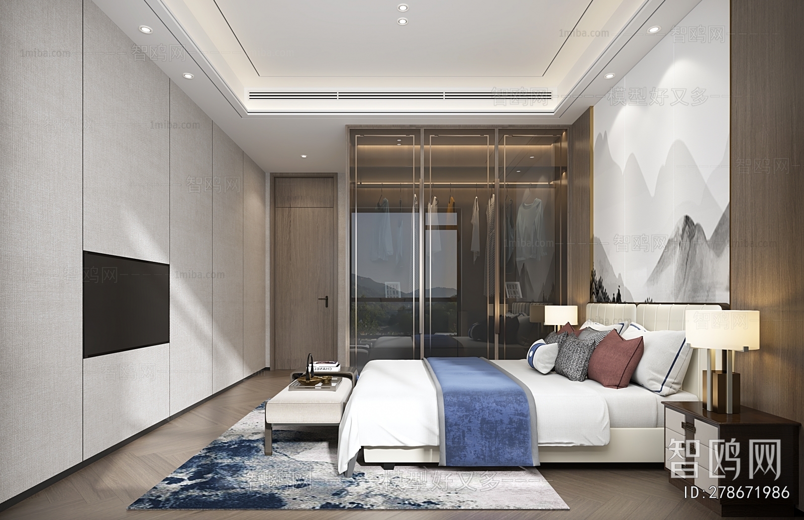 New Chinese Style Bedroom