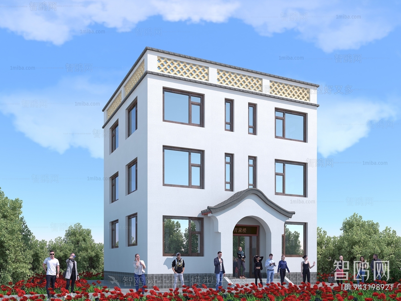 New Chinese Style Appearance Of Commercial Building