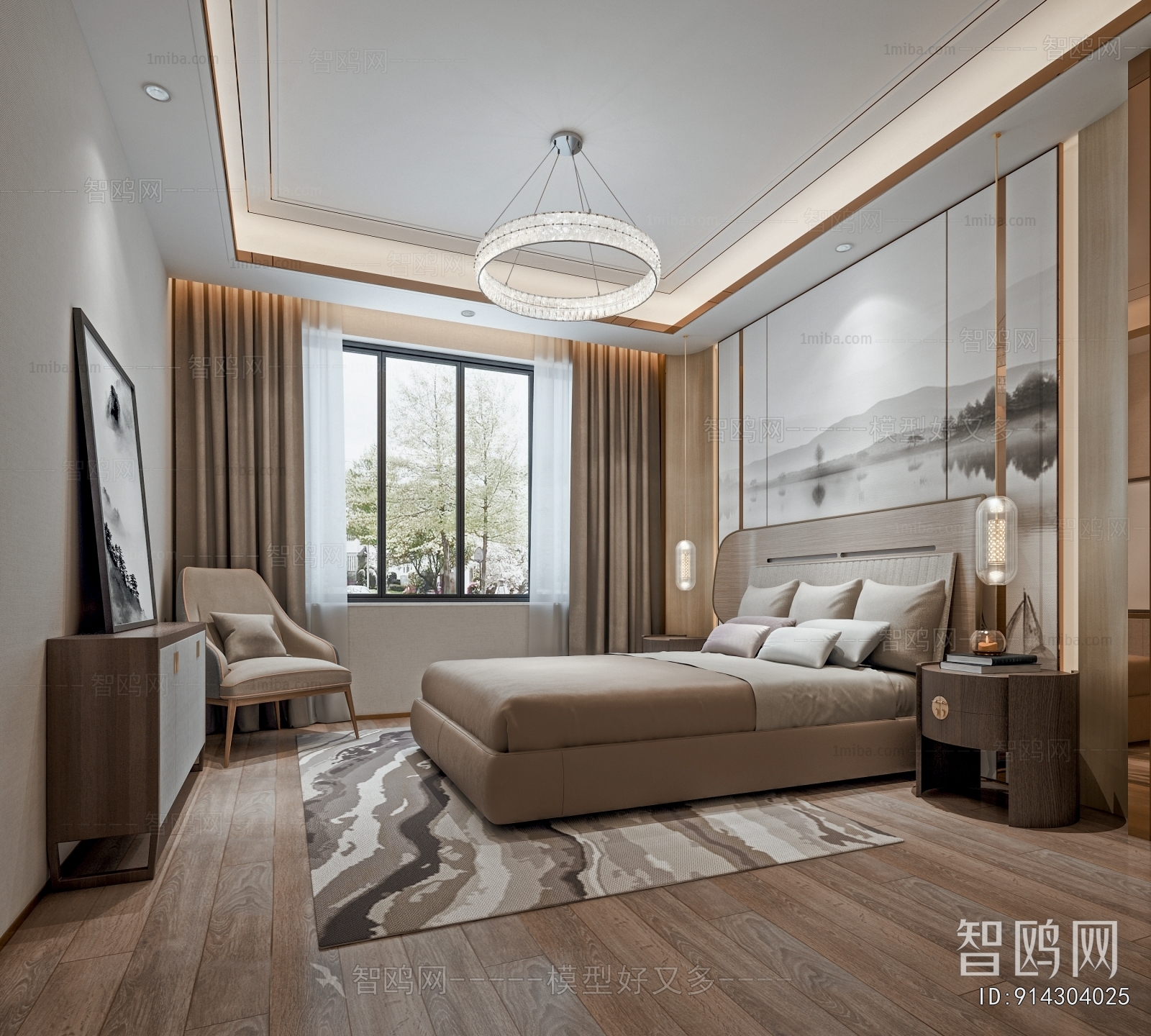 New Chinese Style Bedroom