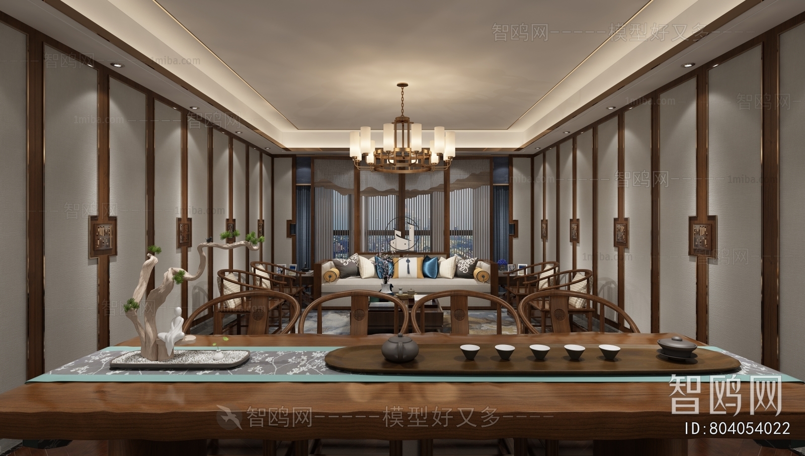 New Chinese Style A Living Room