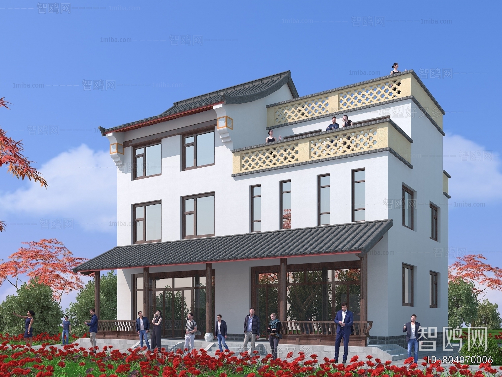 New Chinese Style Appearance Of Commercial Building