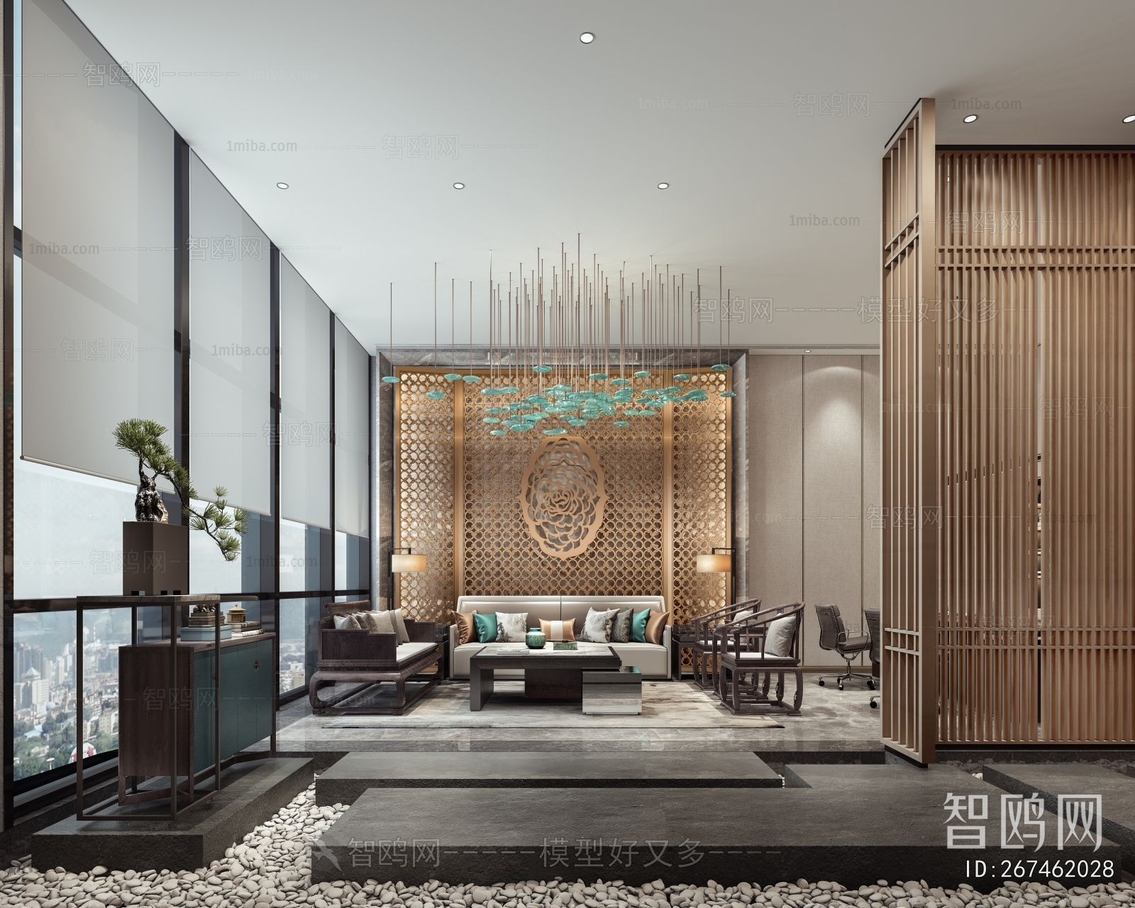 New Chinese Style A Living Room