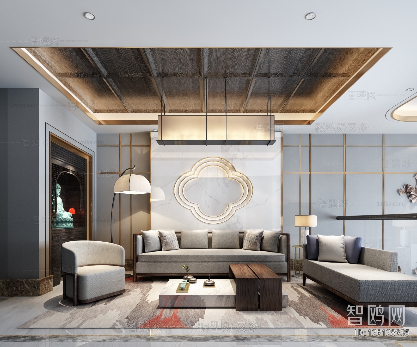 New Chinese Style A Living Room