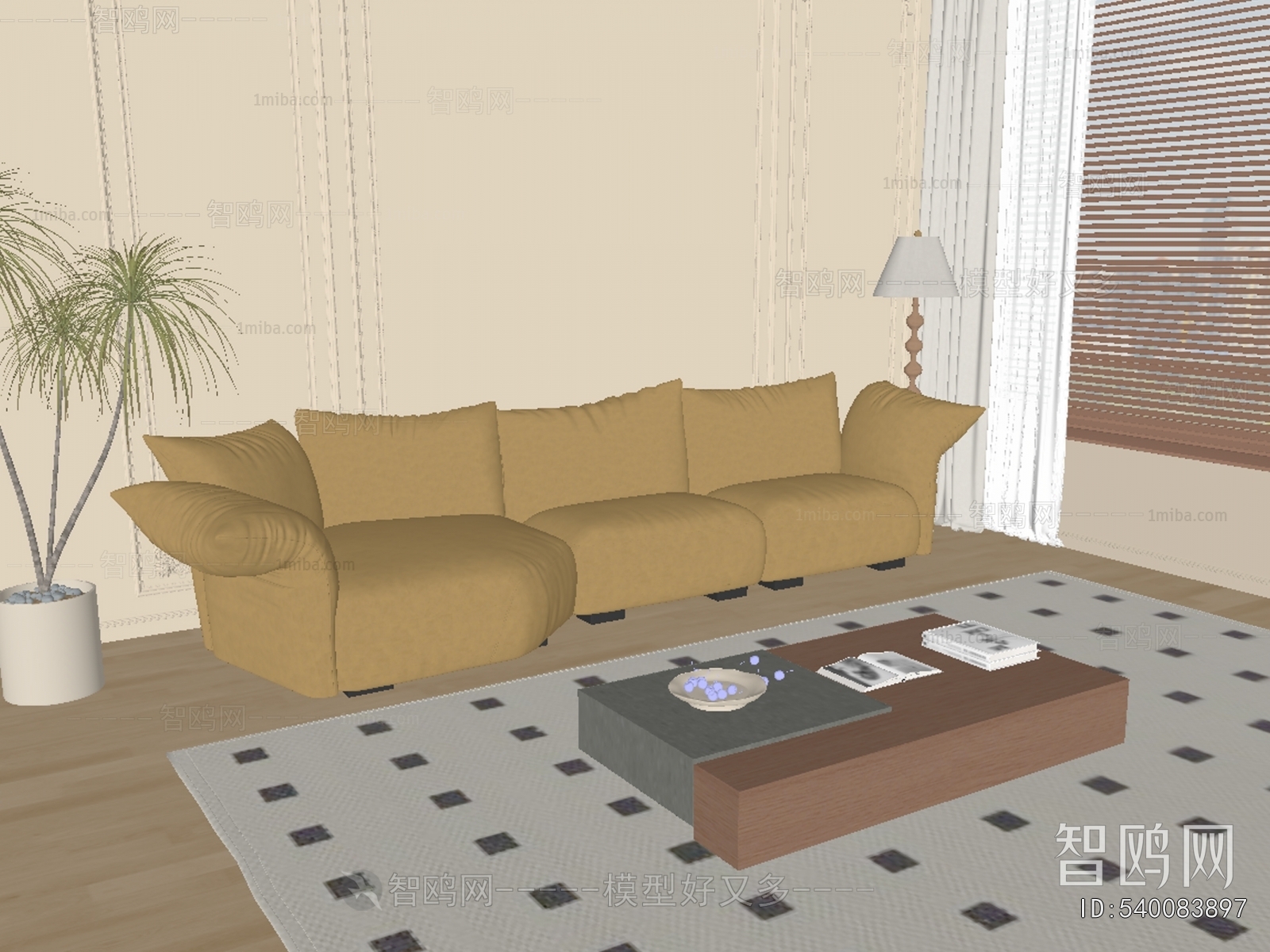 Modern Three-seat Sofa