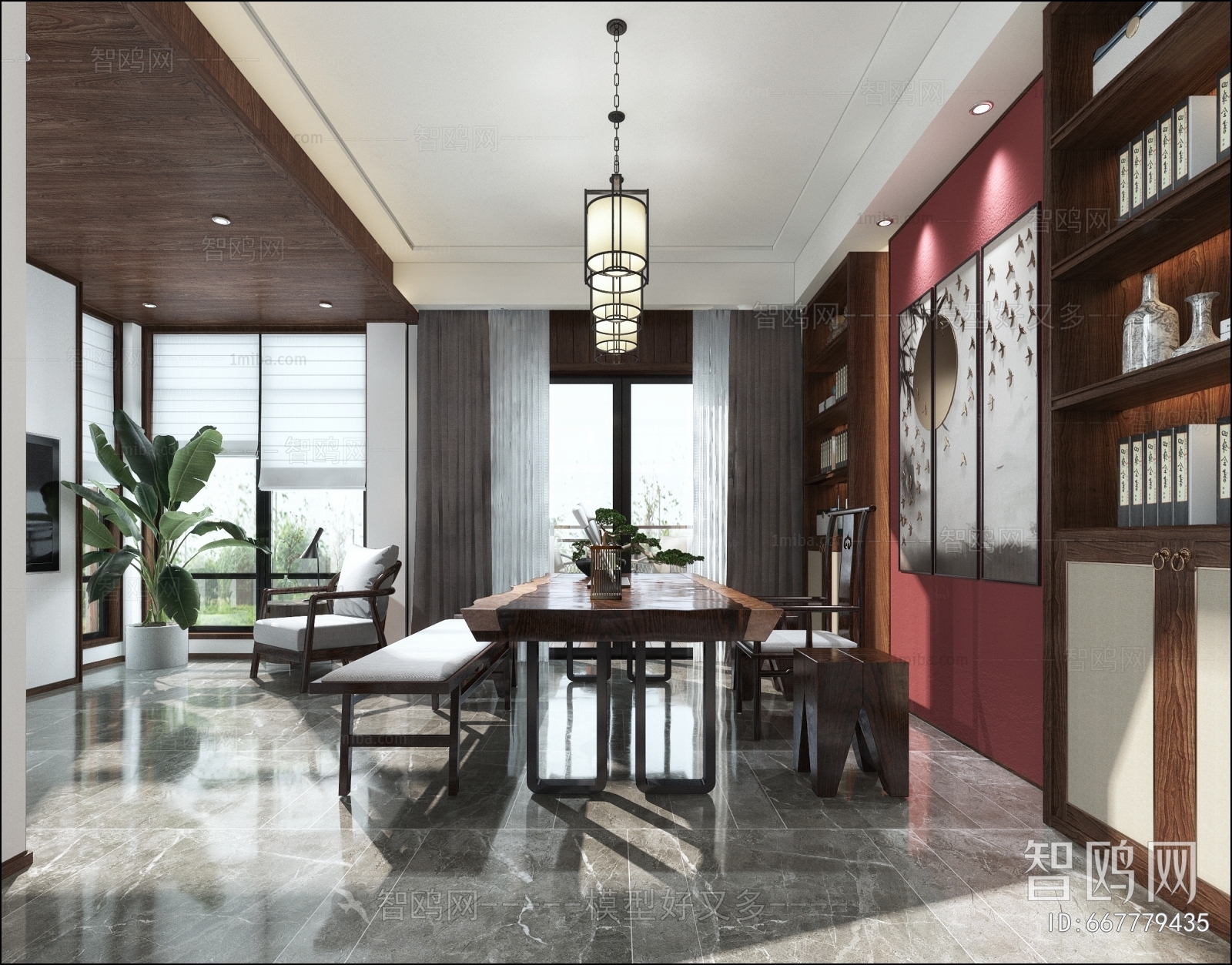 New Chinese Style Study Space