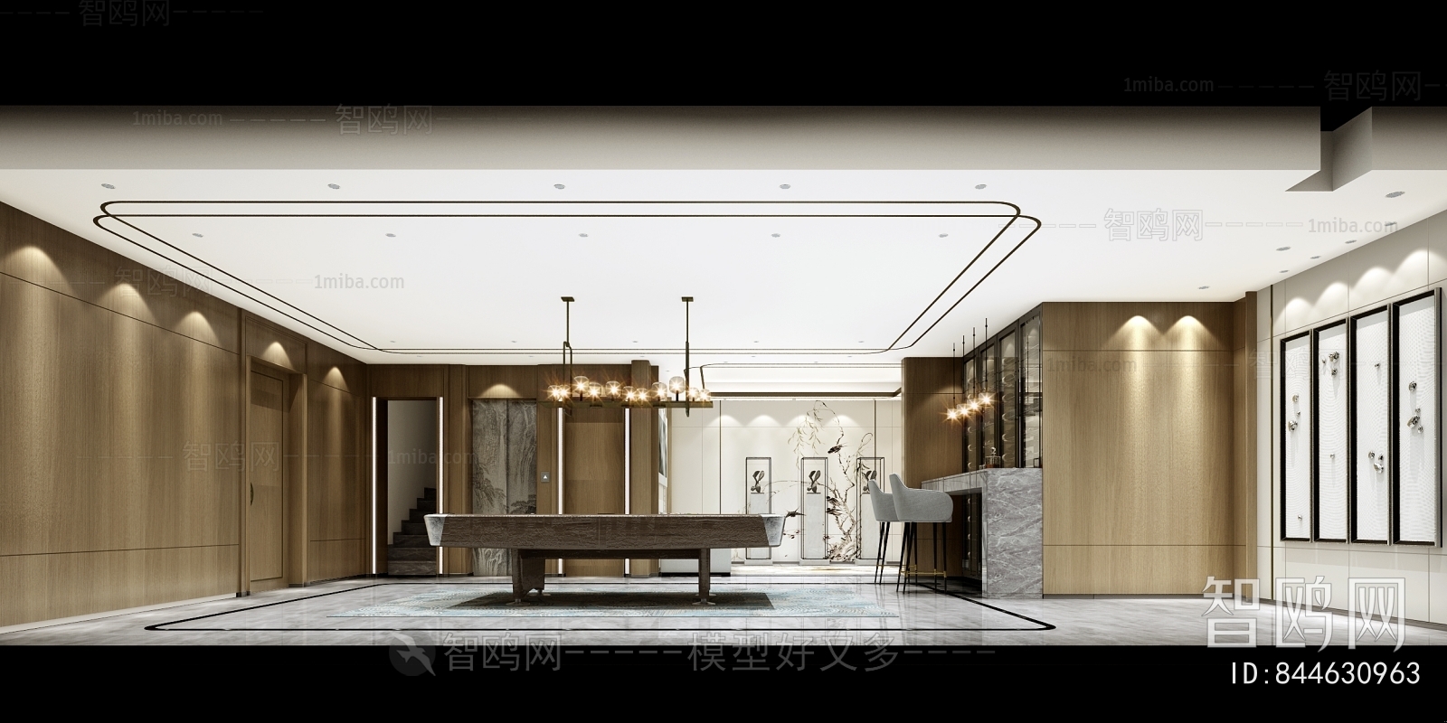 New Chinese Style Billiards Room