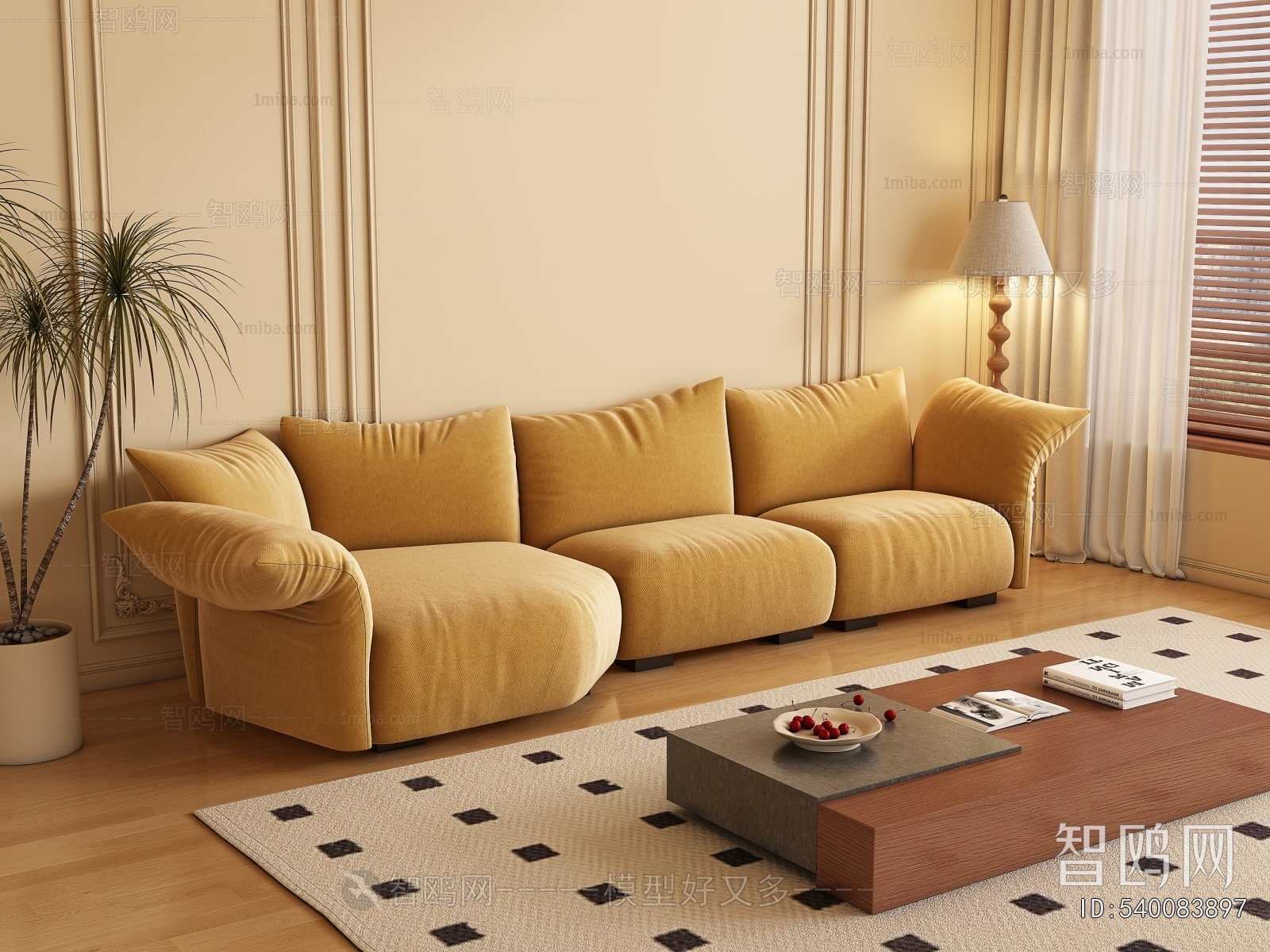 Modern Three-seat Sofa