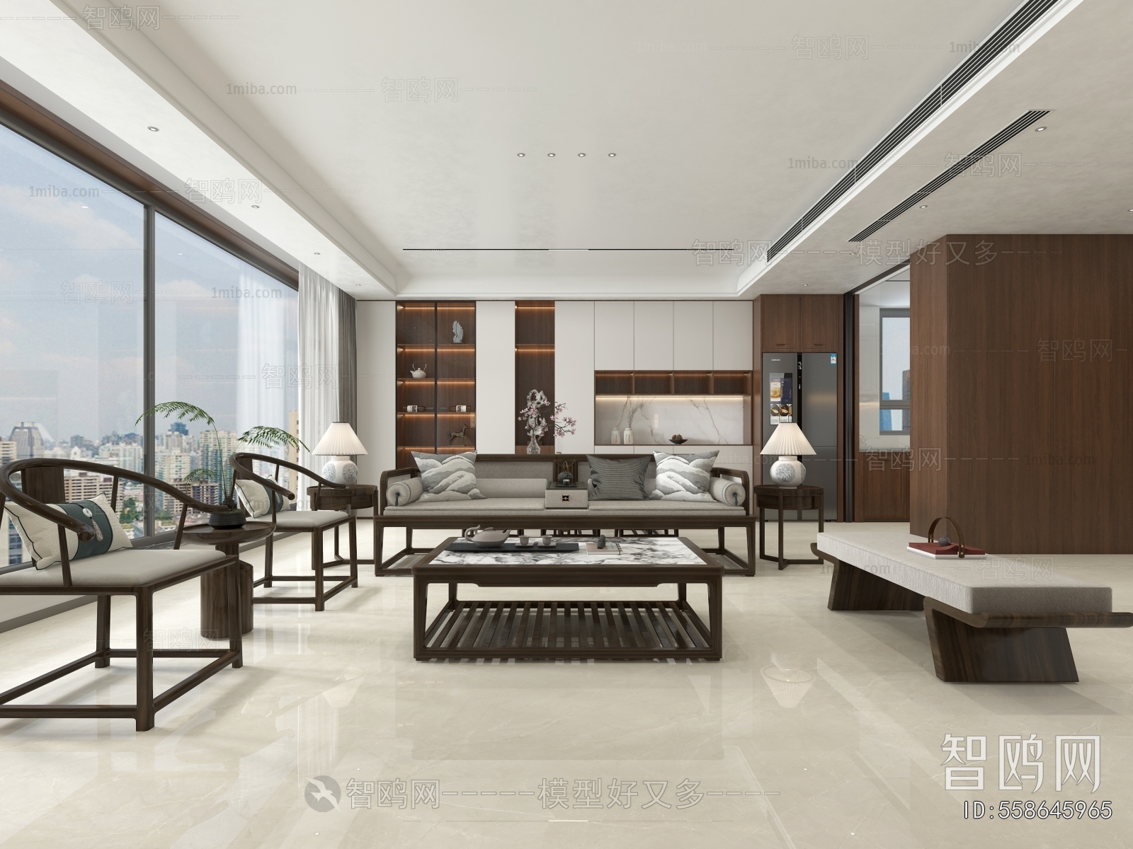 New Chinese Style A Living Room