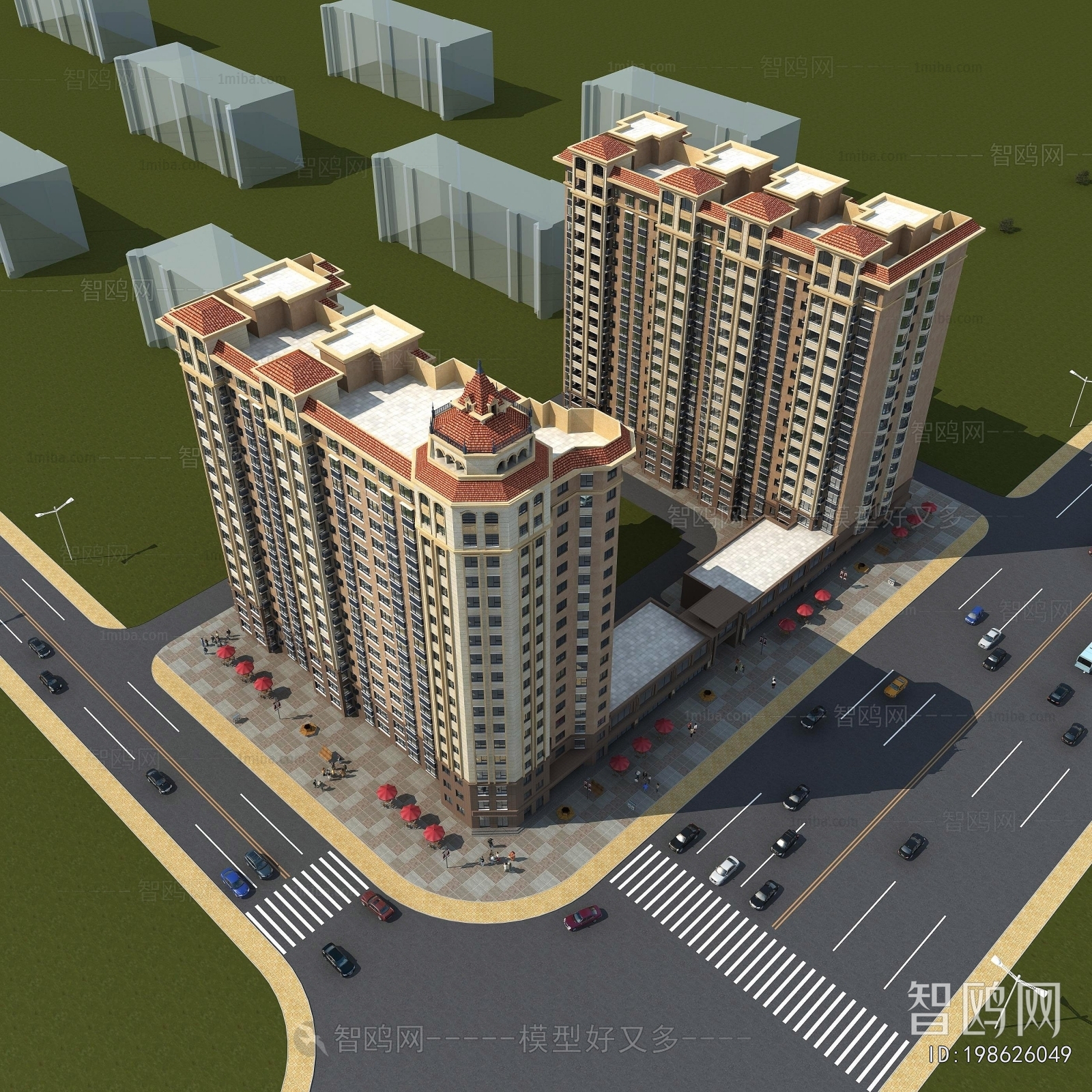 European Style Architectural Bird's-eye View Planning