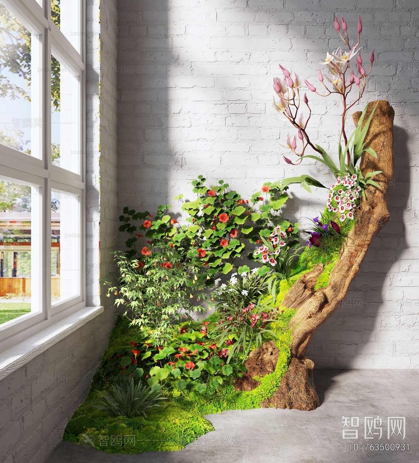 现代室内植物景观小品