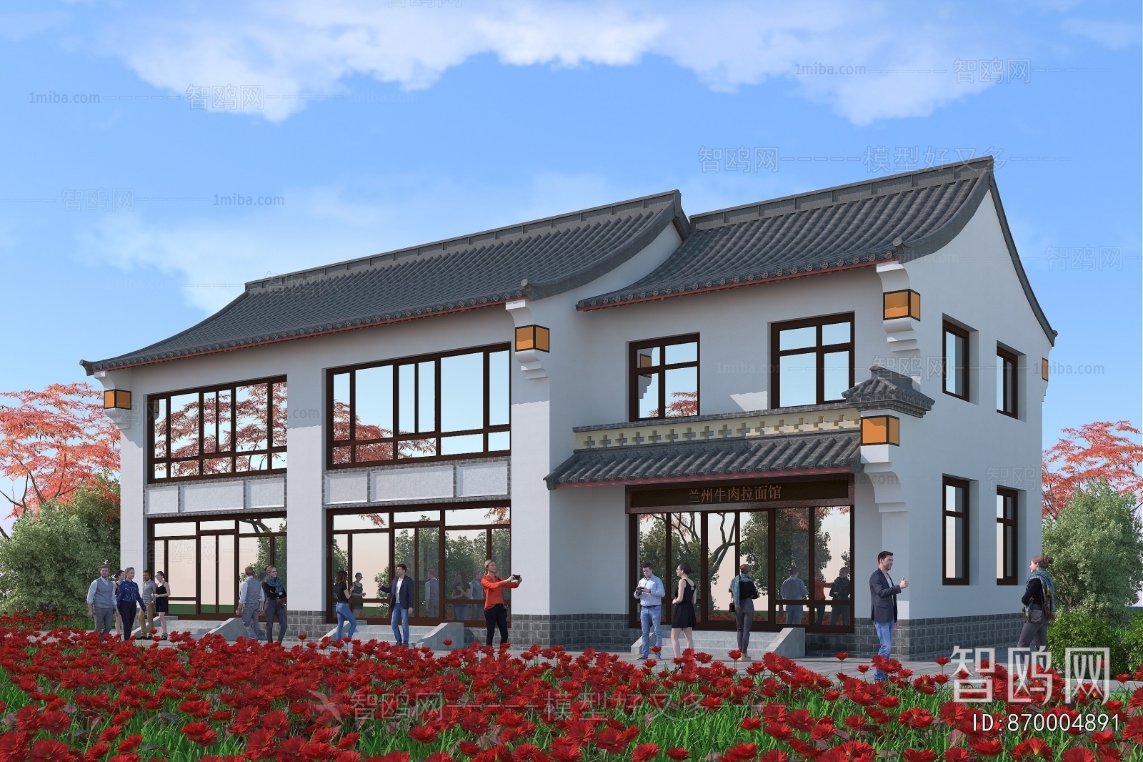 New Chinese Style Appearance Of Commercial Building