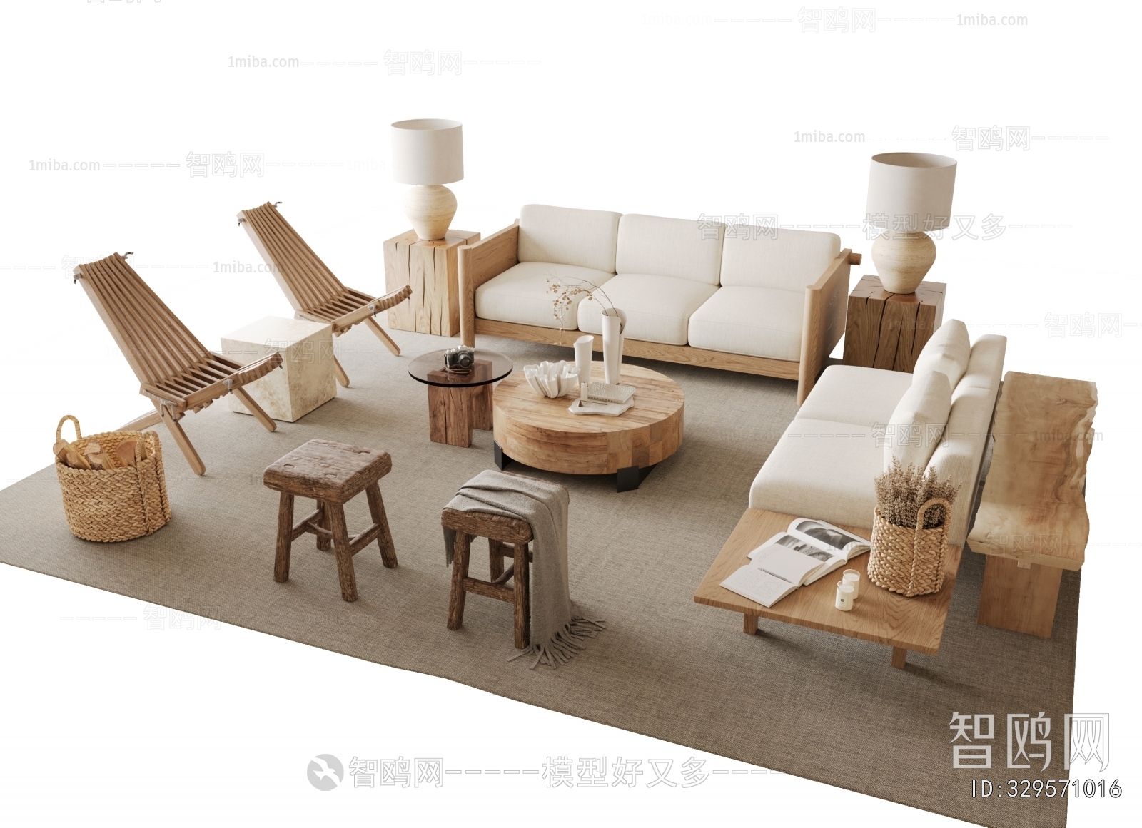 Wabi-sabi Style Sofa Combination