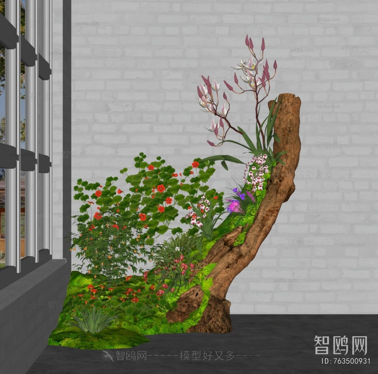 现代室内植物景观小品