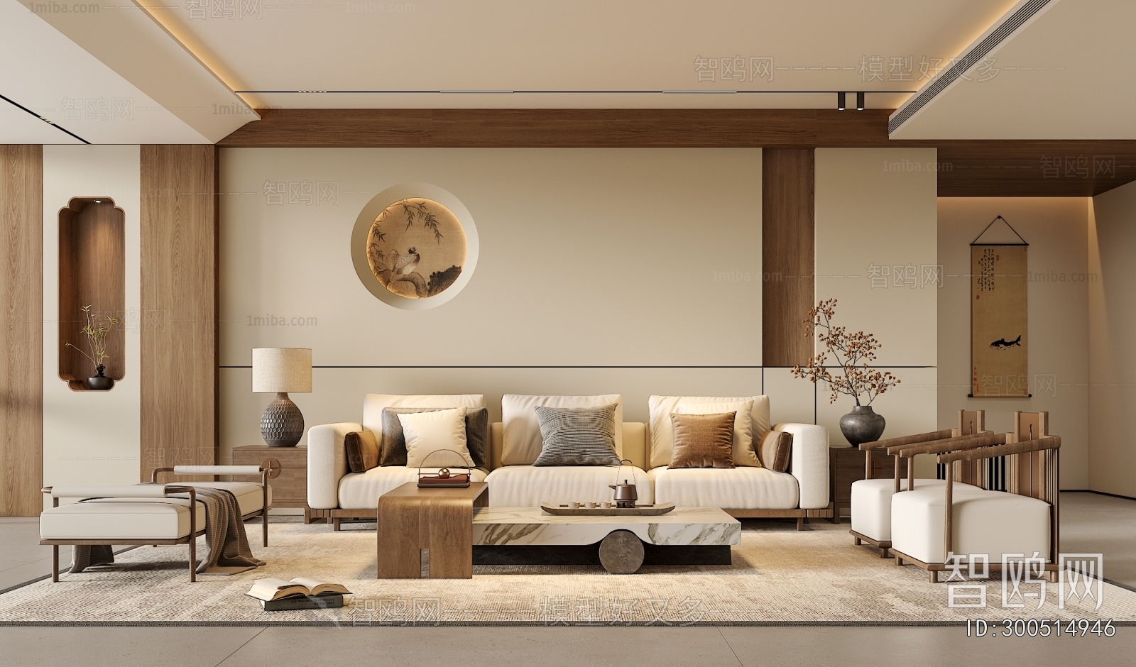 New Chinese Style A Living Room