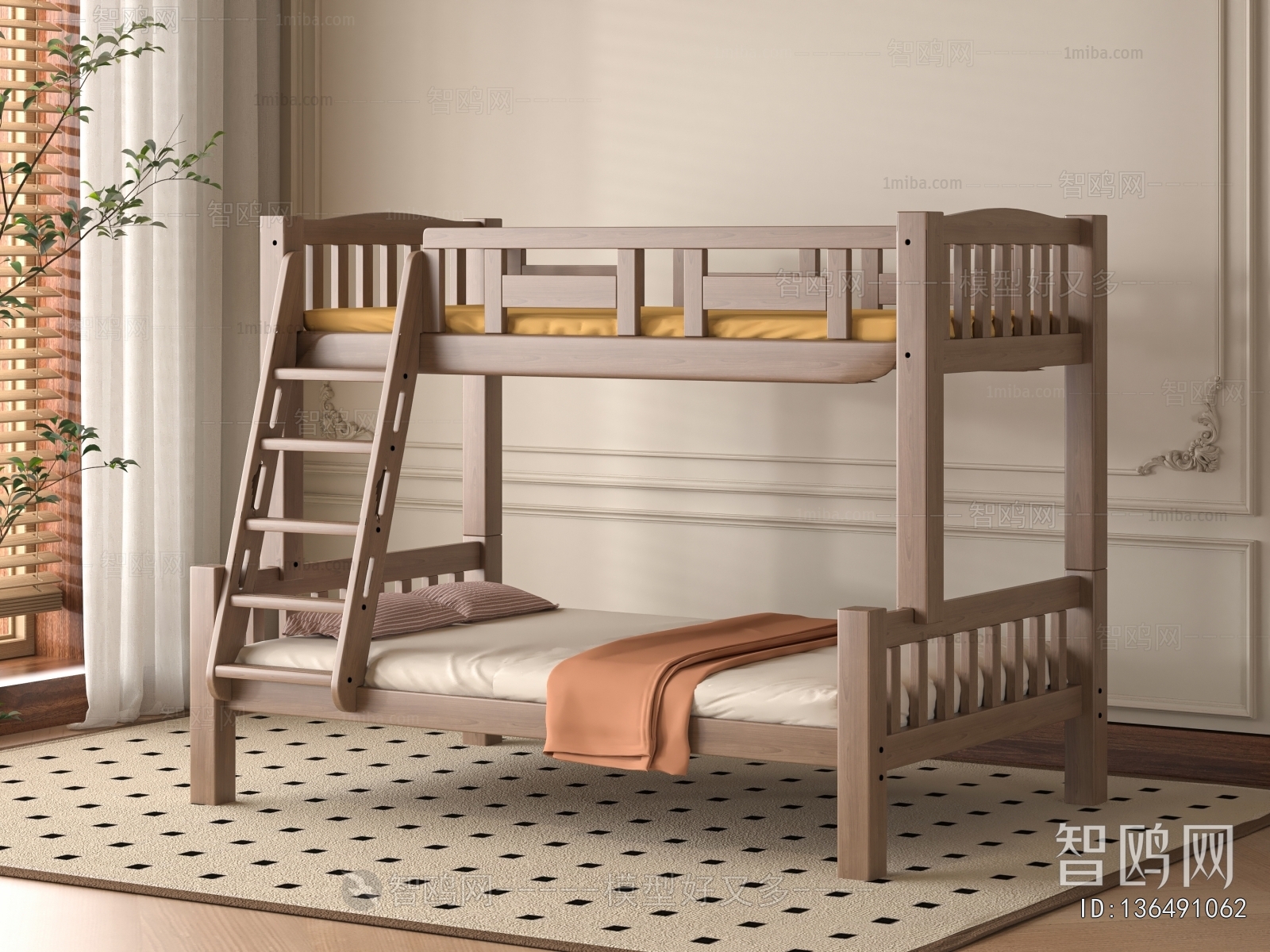 New Chinese Style Bunk Bed