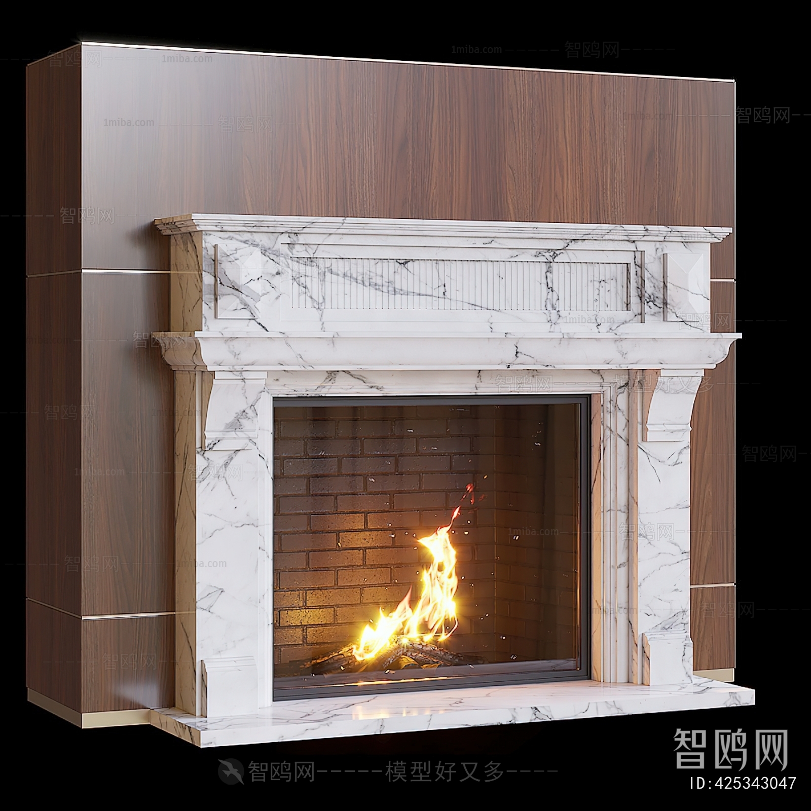 Simple European Style Fireplace