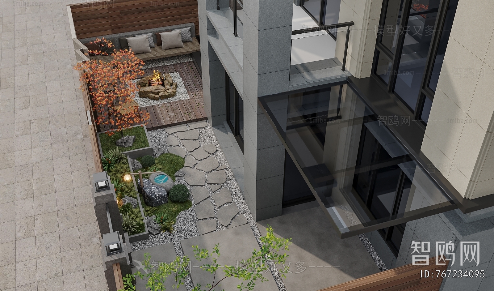 Modern Courtyard/landscape