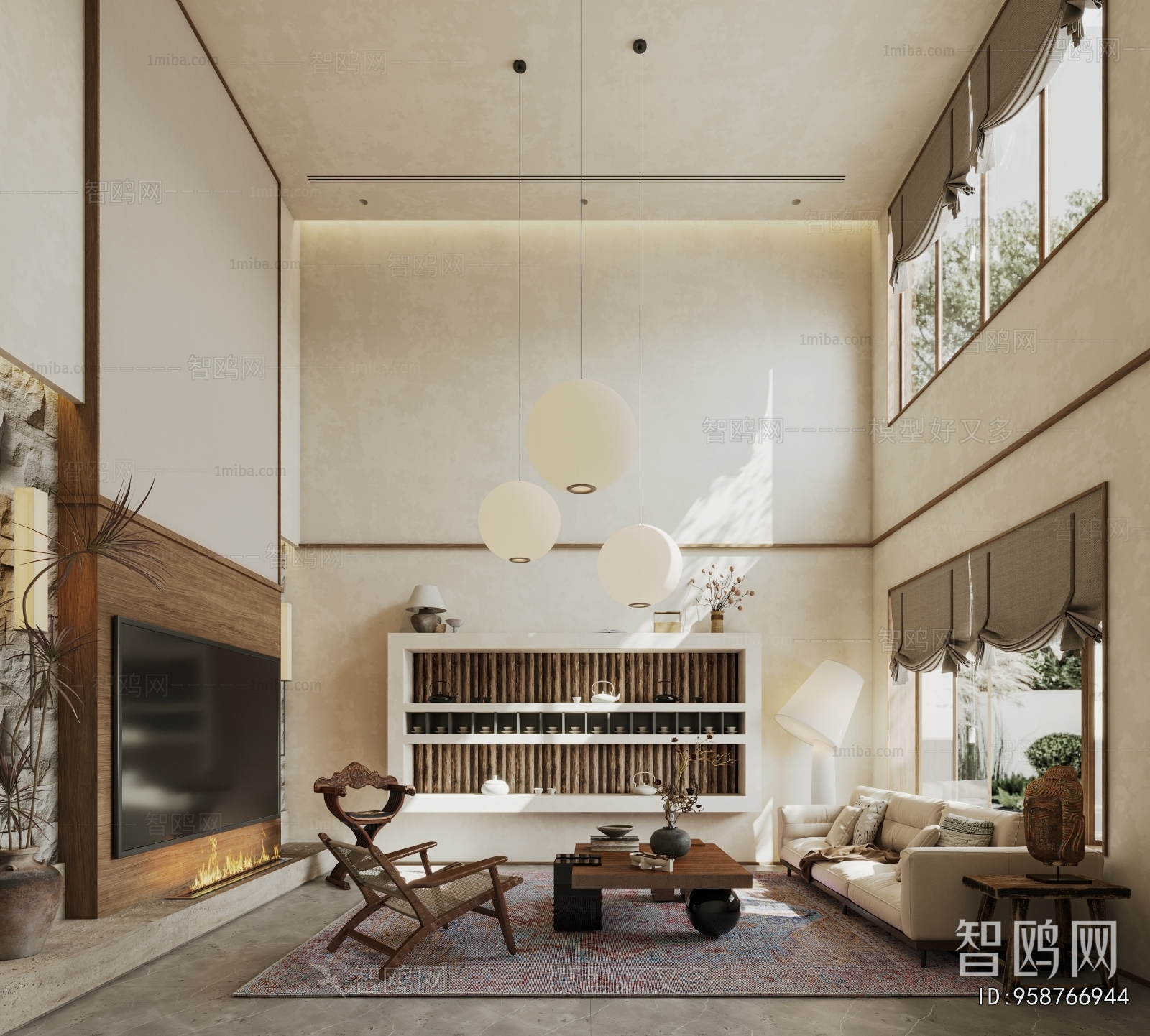 New Chinese Style A Living Room