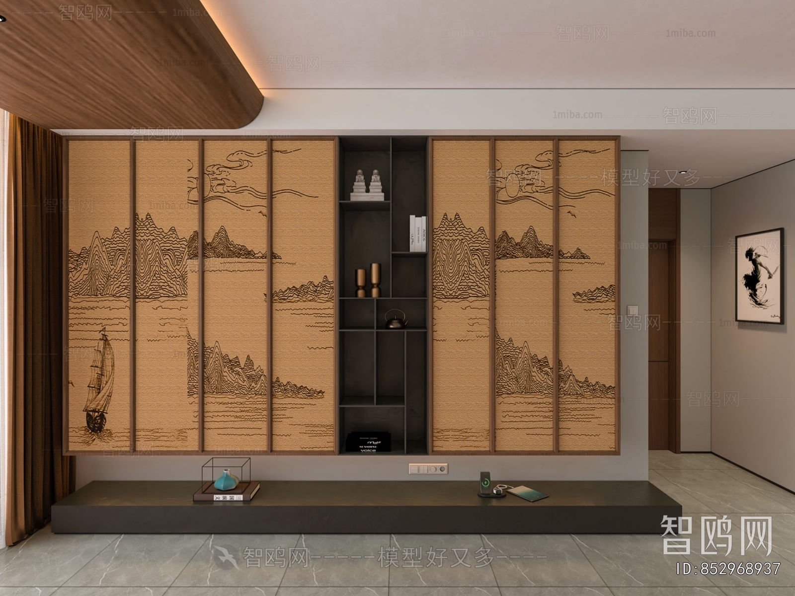 New Chinese Style Decorative Cabinet