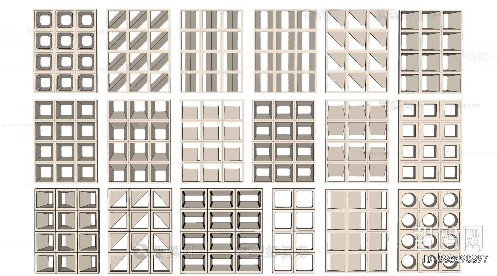 Modern Cement Brick Screen Partition