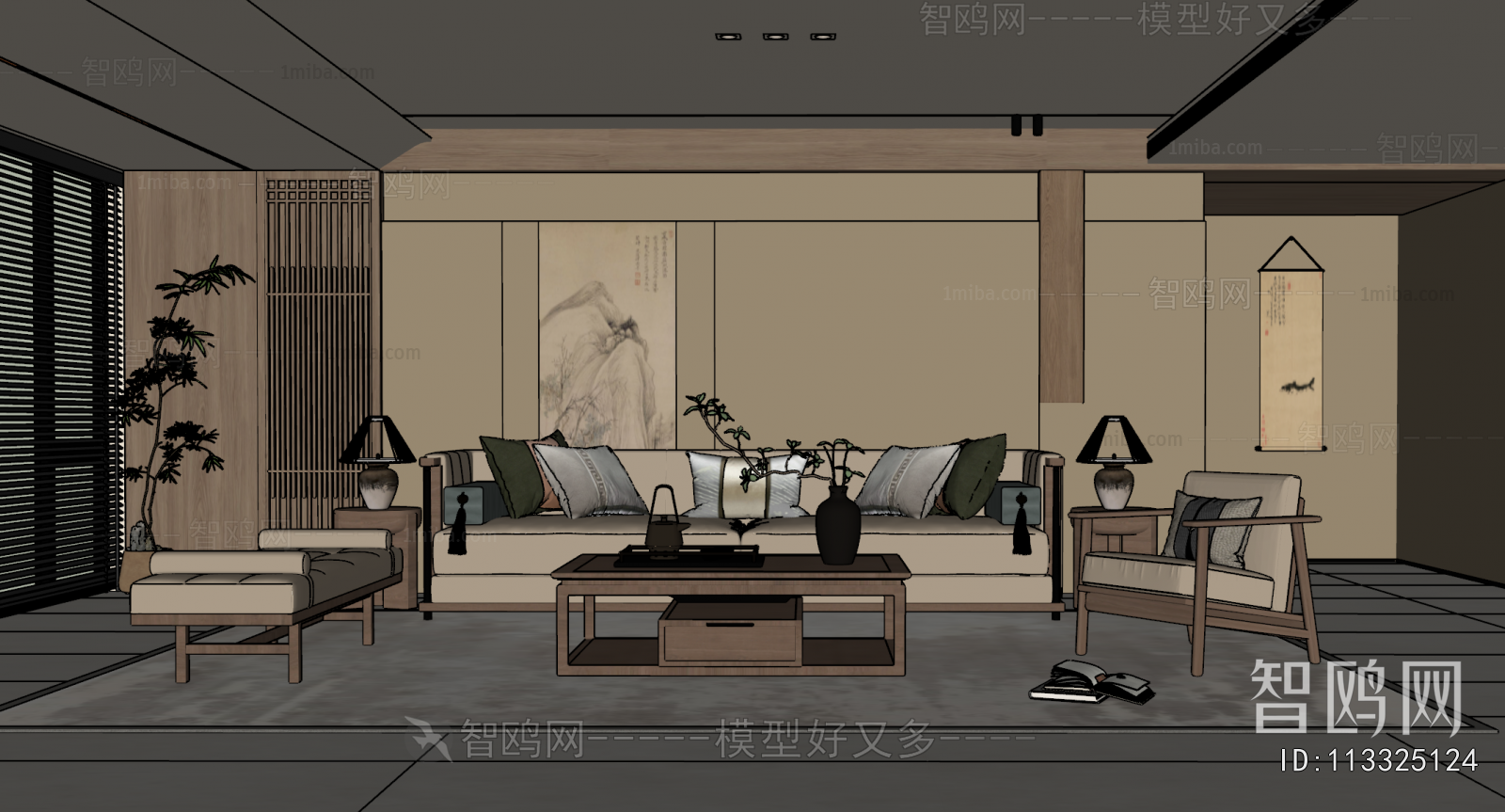 New Chinese Style A Living Room