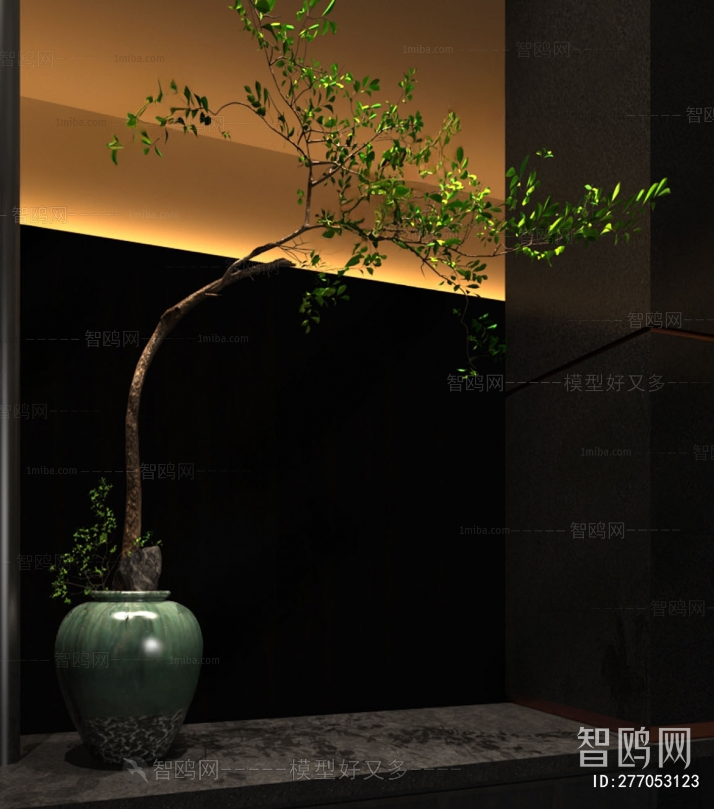 New Chinese Style Potted Green Plant