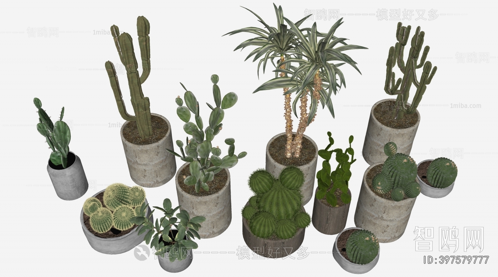 Modern Ground Green Plant Potted Plants