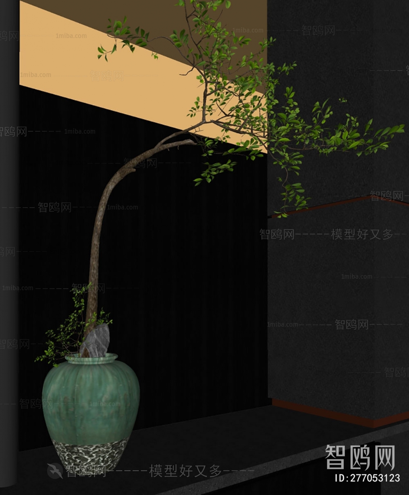 New Chinese Style Potted Green Plant