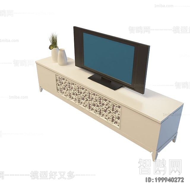 Simple European Style TV Cabinet