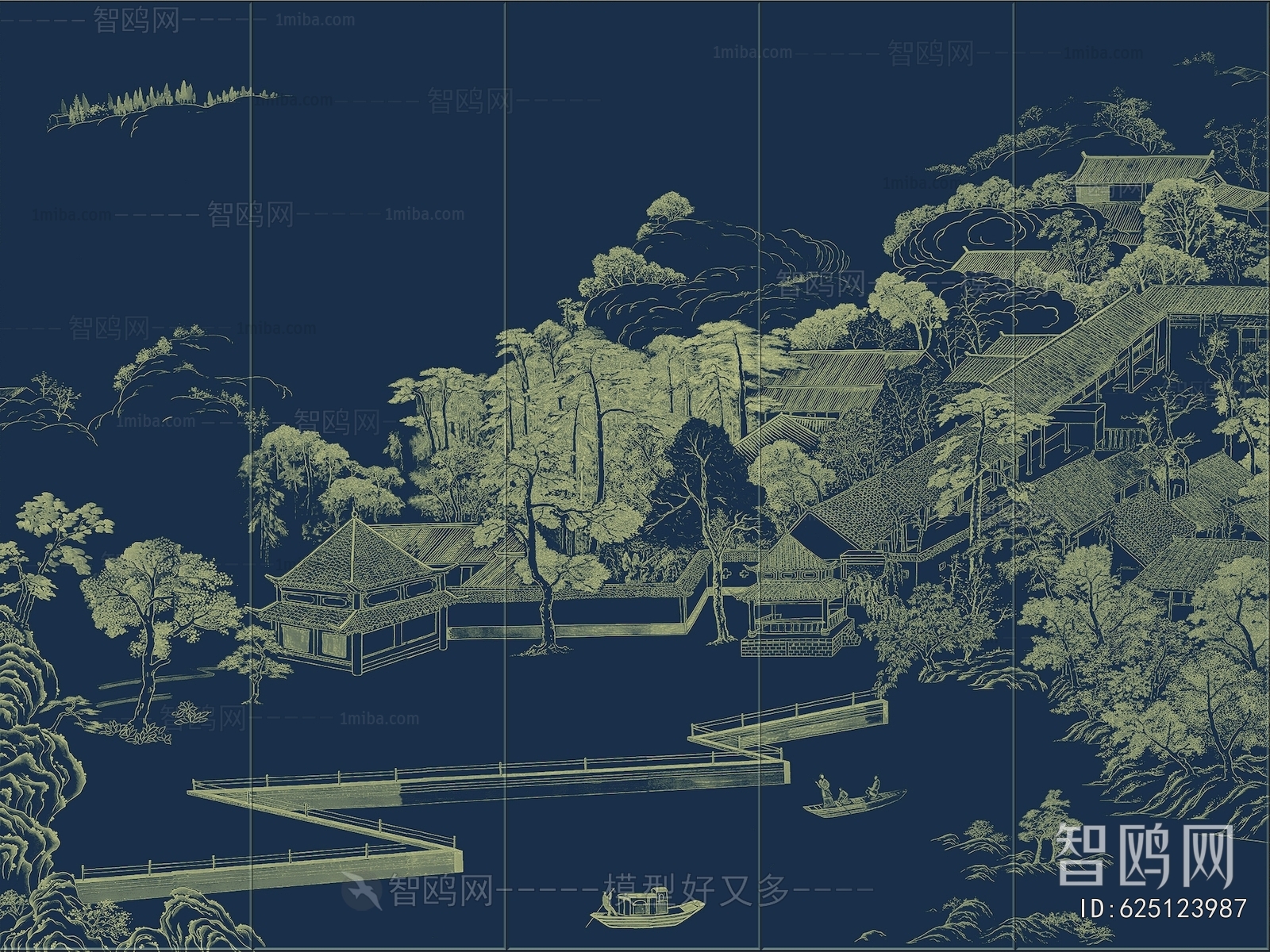 新中式壁纸壁画