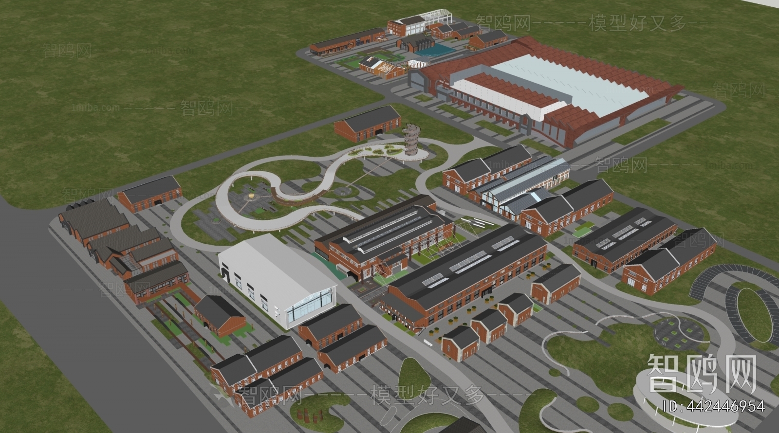 New Chinese Style Architectural Bird's-eye View Planning