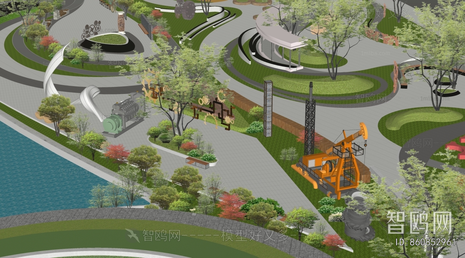 Modern Park Landscape