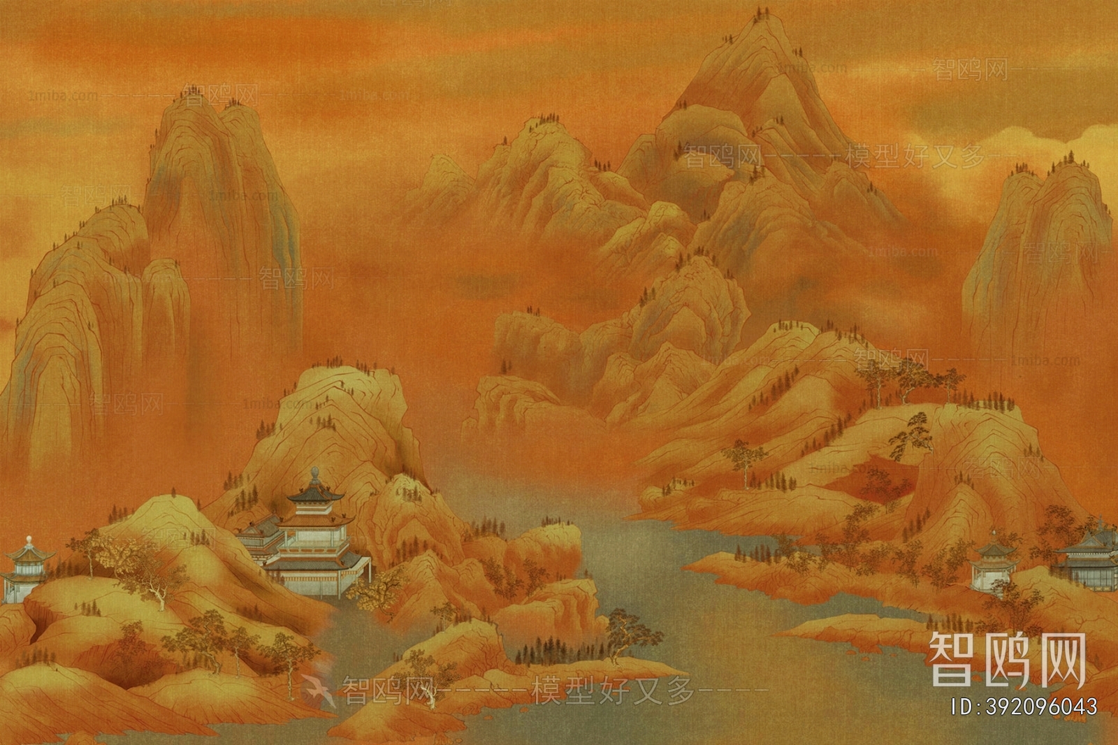 新中式壁纸壁画