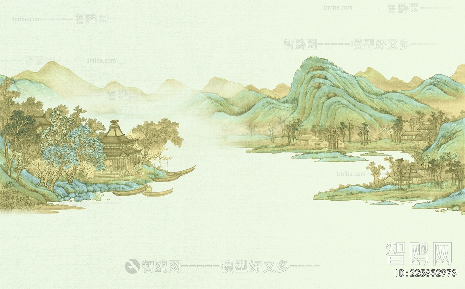 新中式壁纸壁画