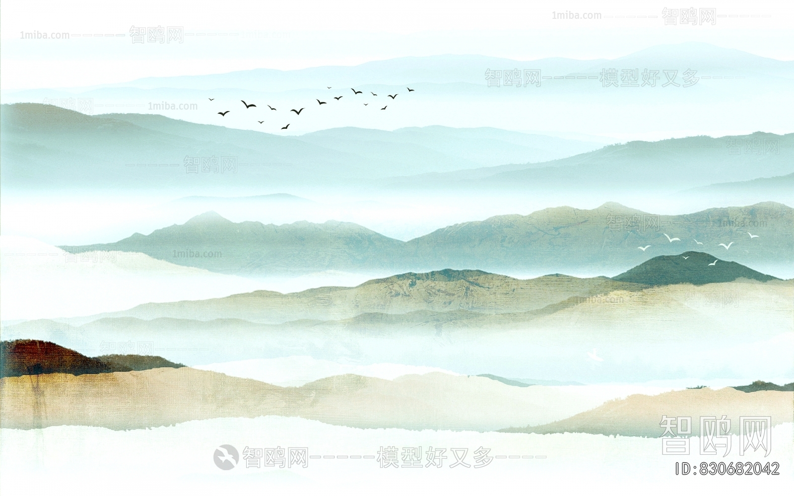 新中式山水壁纸