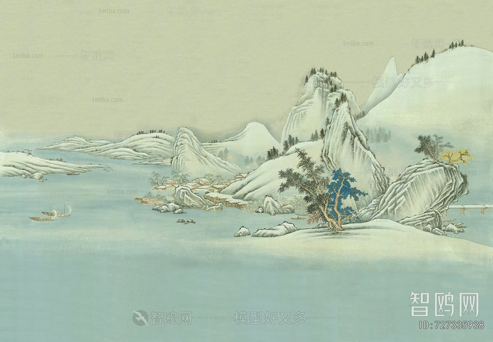 新中式壁纸壁画