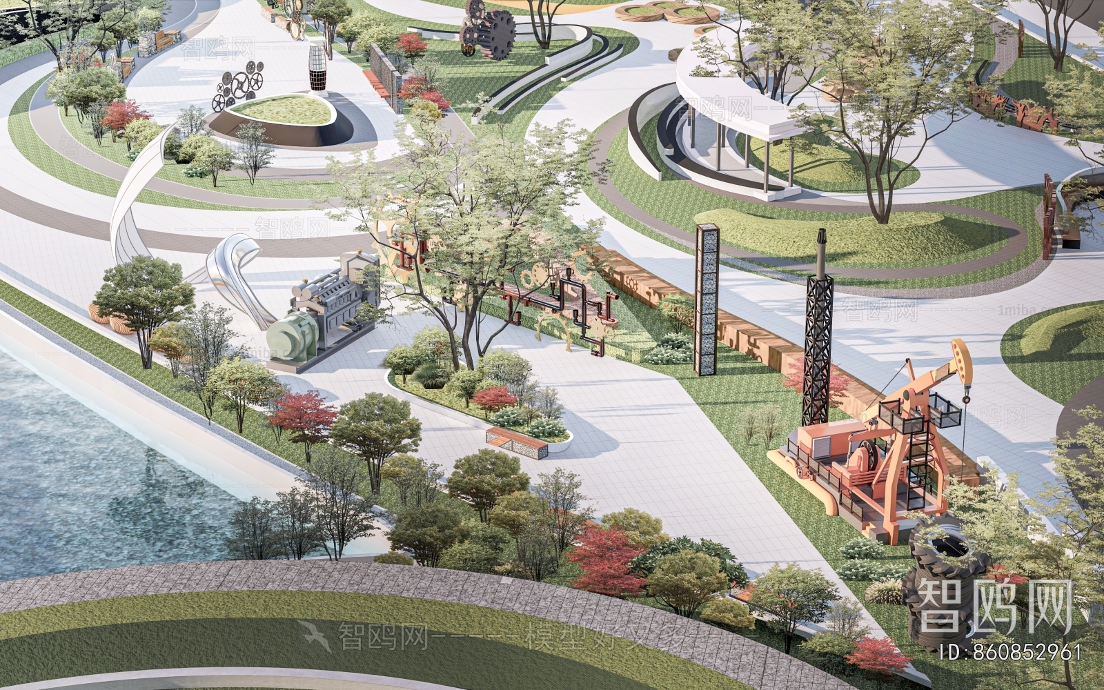 Modern Park Landscape