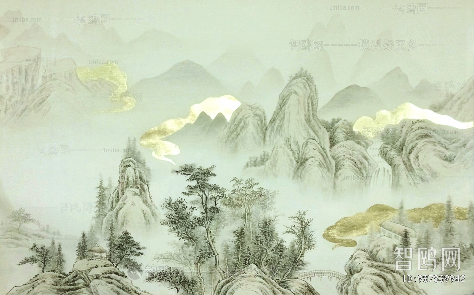 新中式壁纸壁画
