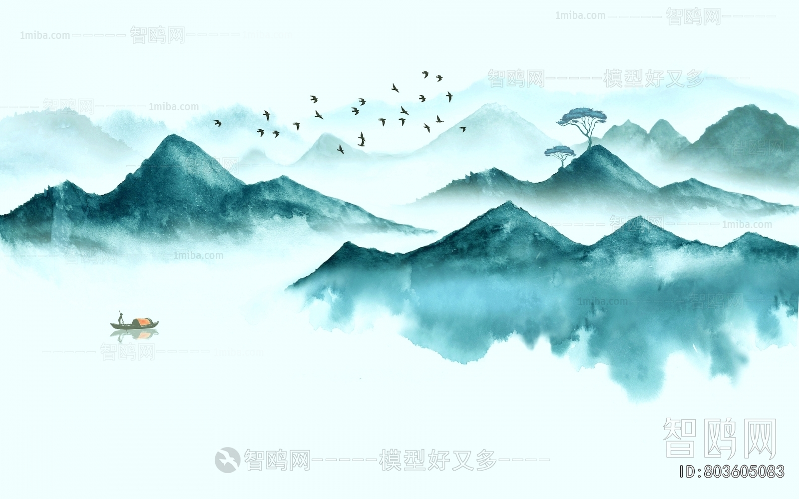 新中式山水壁纸