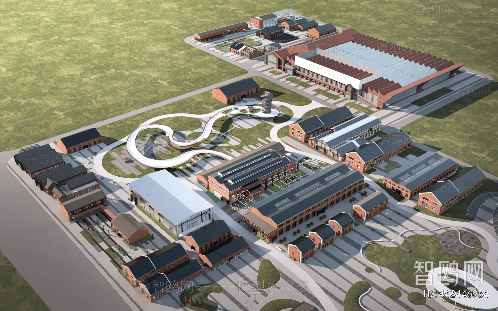 New Chinese Style Architectural Bird's-eye View Planning