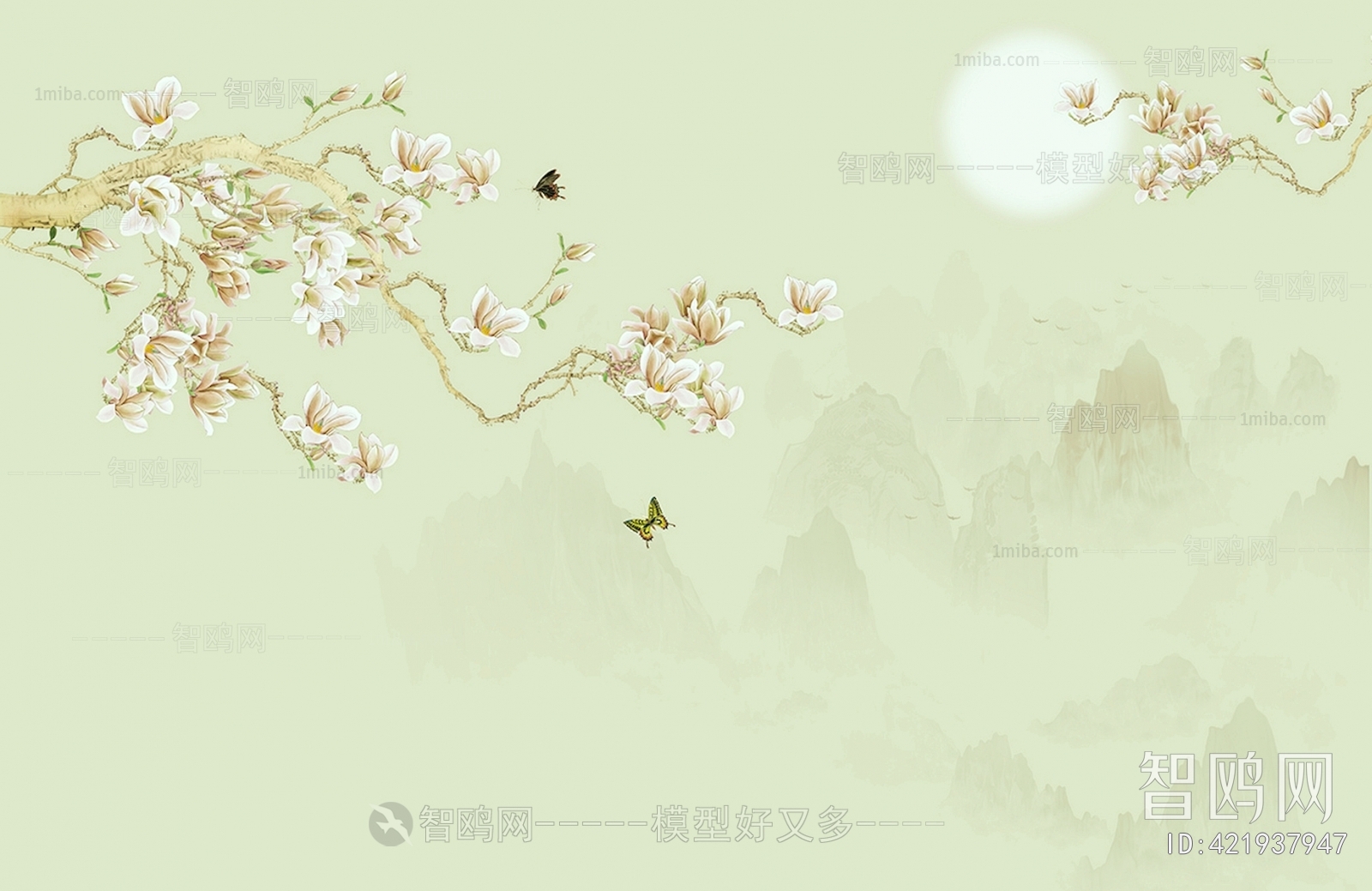 新中式壁纸壁画
