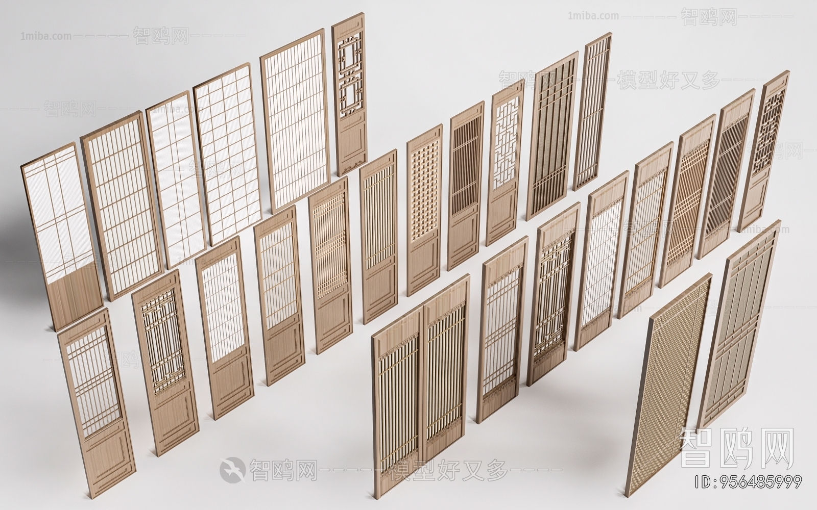 New Chinese Style Wooden Screen Partition
