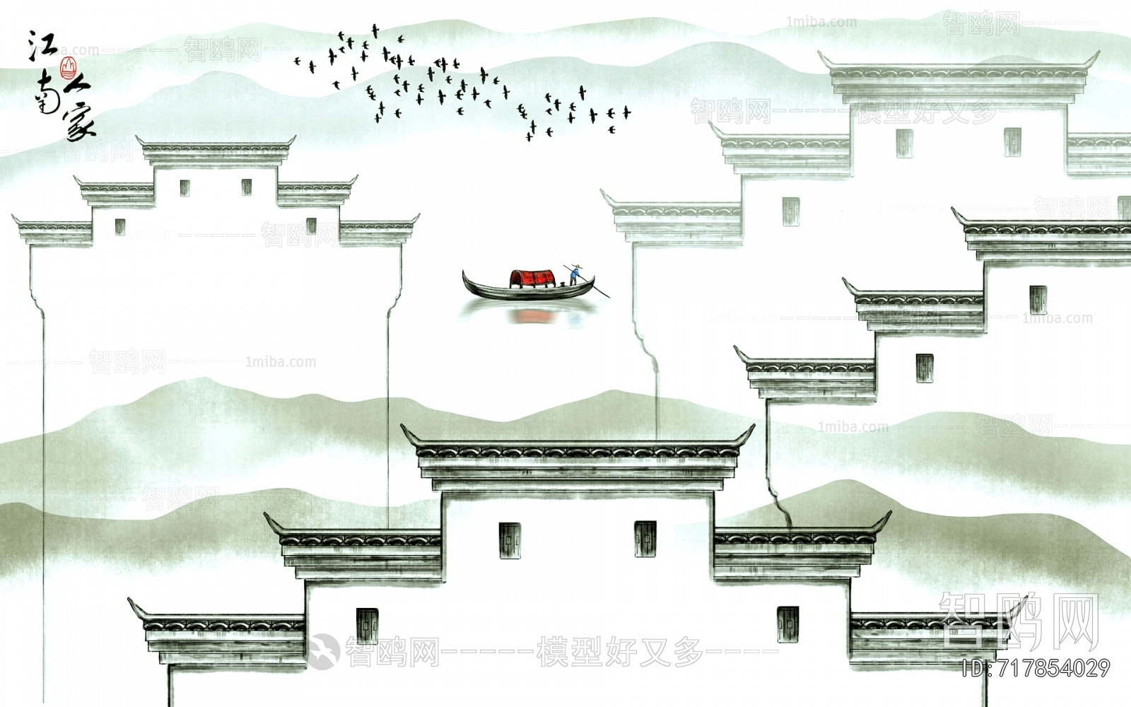 新中式壁纸壁画